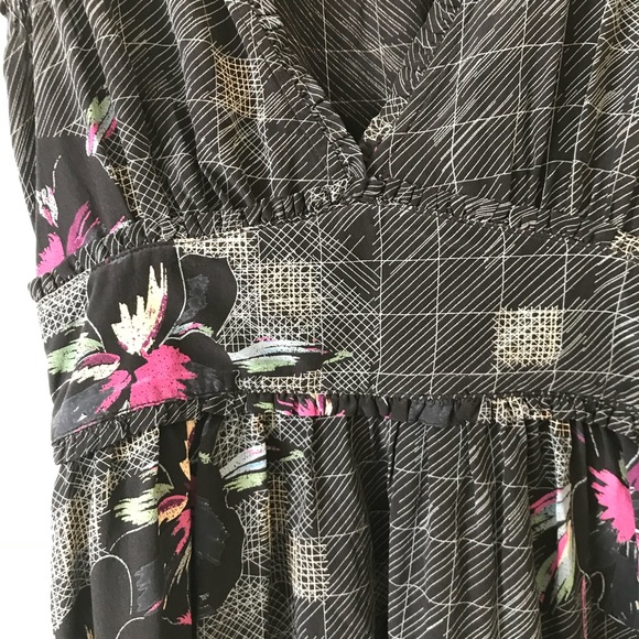 Re:sound silk Hawaii floral grid print dress 2 XS - Picture 5 of 5